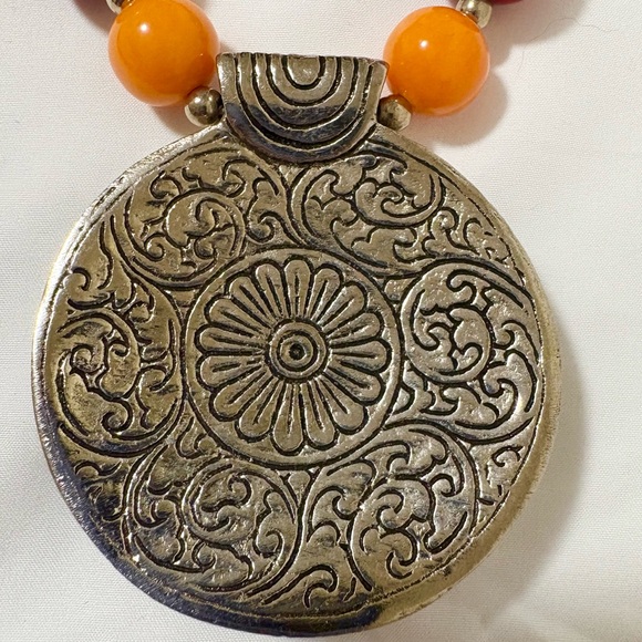 Handmade Big pendent long necklace set - Picture 5 of 6